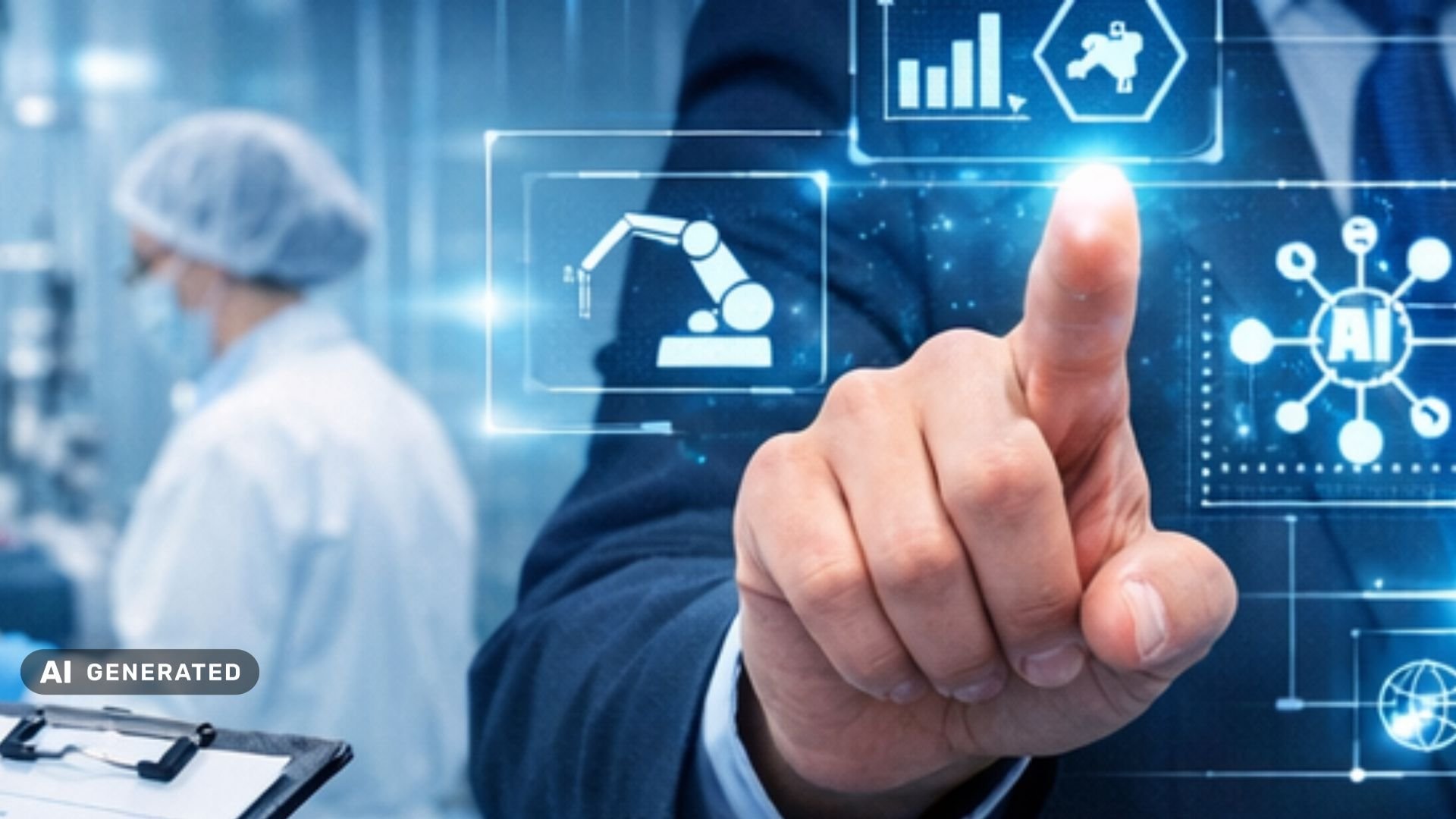 Finger tippt auf digitales Menü